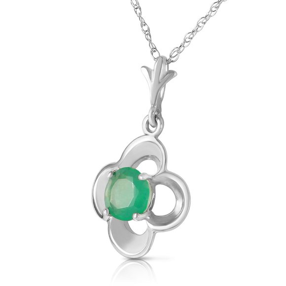 Galaxy Gold Products Jewelry - 14K. SOLID GOLD NECKLACE WITH NATURAL EMERALD